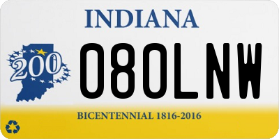 IN license plate 080LNW