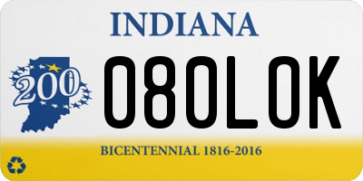 IN license plate 080LOK