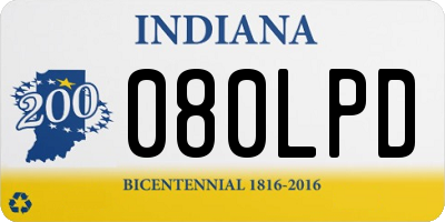 IN license plate 080LPD
