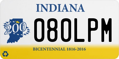 IN license plate 080LPM