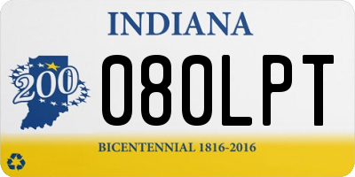 IN license plate 080LPT