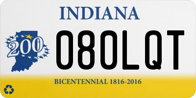 IN license plate 080LQT