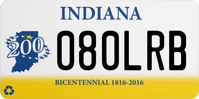 IN license plate 080LRB