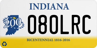 IN license plate 080LRC