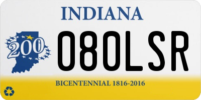 IN license plate 080LSR