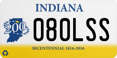 IN license plate 080LSS