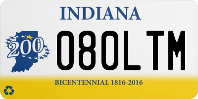 IN license plate 080LTM