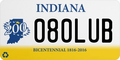 IN license plate 080LUB