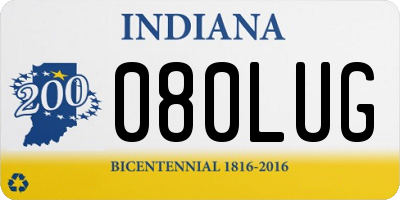 IN license plate 080LUG