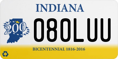 IN license plate 080LUU