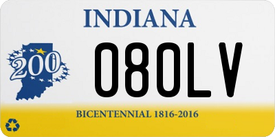 IN license plate 080LV