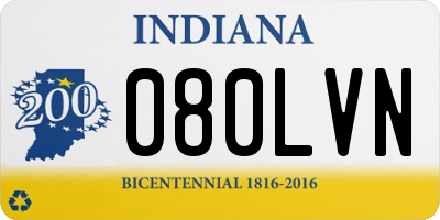 IN license plate 080LVN