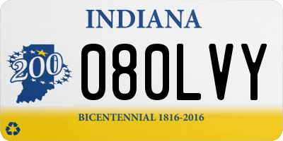 IN license plate 080LVY