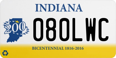 IN license plate 080LWC