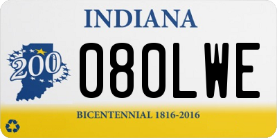 IN license plate 080LWE