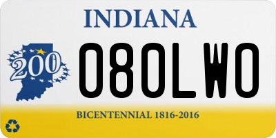 IN license plate 080LWO