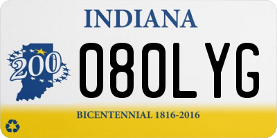 IN license plate 080LYG