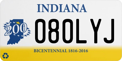 IN license plate 080LYJ