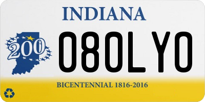 IN license plate 080LYO