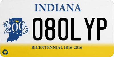 IN license plate 080LYP