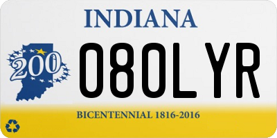 IN license plate 080LYR