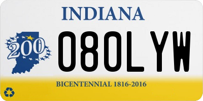 IN license plate 080LYW