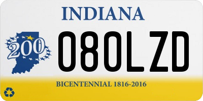 IN license plate 080LZD