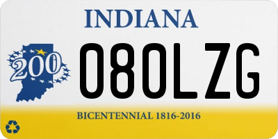 IN license plate 080LZG