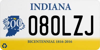 IN license plate 080LZJ