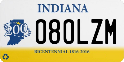 IN license plate 080LZM