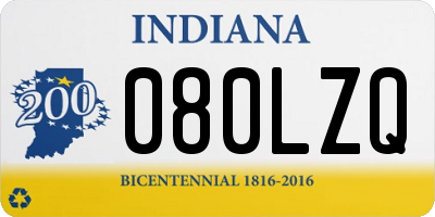 IN license plate 080LZQ