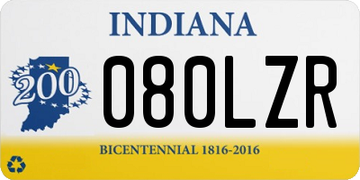 IN license plate 080LZR