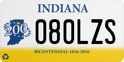 IN license plate 080LZS