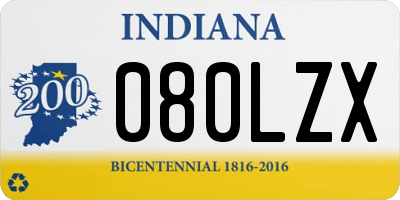 IN license plate 080LZX
