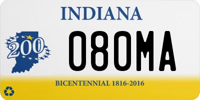 IN license plate 080MA