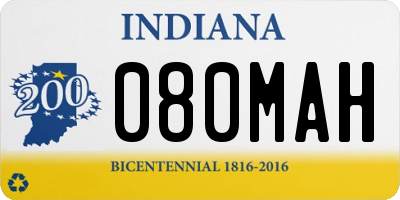IN license plate 080MAH
