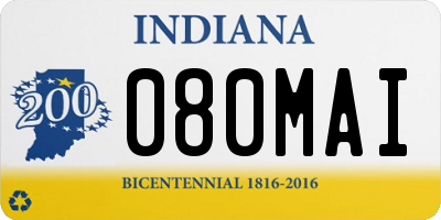 IN license plate 080MAI