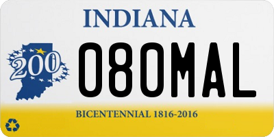 IN license plate 080MAL