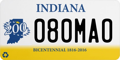 IN license plate 080MAO
