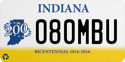 IN license plate 080MBU