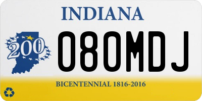 IN license plate 080MDJ