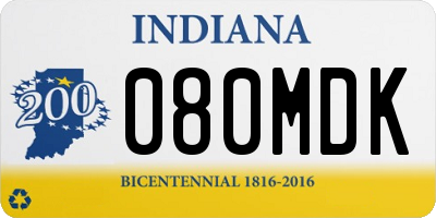 IN license plate 080MDK
