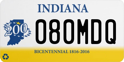 IN license plate 080MDQ