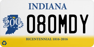 IN license plate 080MDY