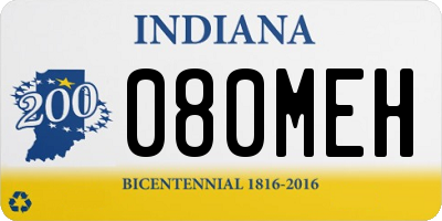 IN license plate 080MEH