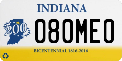 IN license plate 080MEO