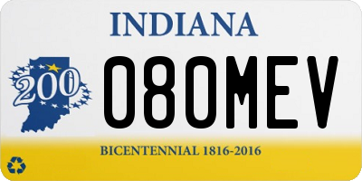 IN license plate 080MEV