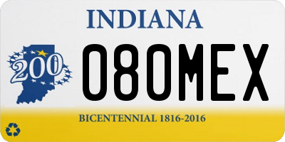 IN license plate 080MEX