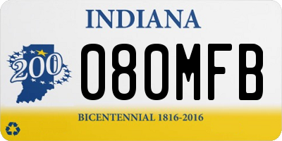 IN license plate 080MFB