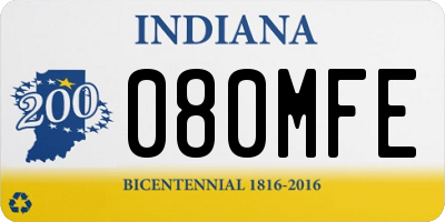 IN license plate 080MFE